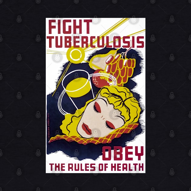 Digitally Restored Vintage Public Health Poster to fight Tuberculosis, WPA Poster by vintageposterco